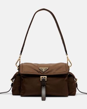 Prada Schultertasche Explore Medium Aus Re-Nylon - Braun