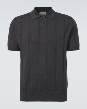 Canali Pull Polo En Laine Vierge - Noir