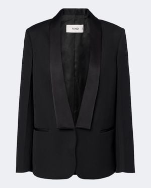 Fendi Virgin Wool Tuxedo Jacket - Black