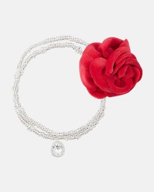Magda Butrym Floral-Applique Embellished Necklace - Red