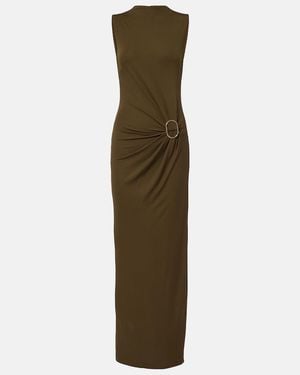 Roland Mouret Gathered Jersey Maxi Dress - Green