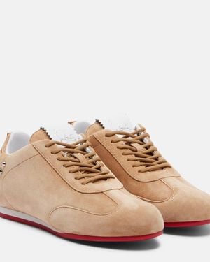 Christian Louboutin Eleonora Suede Trainers - Natural