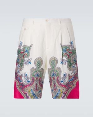 Etro Bermuda-Shorts Aus Leinen - Weiß