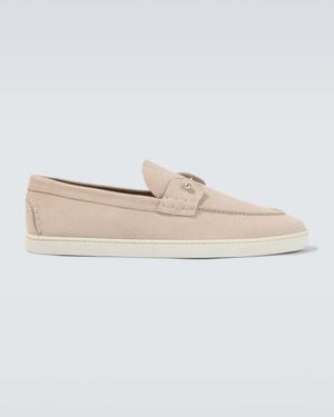 Christian Louboutin Chambeliboat Leather Slip-On Shoes - White