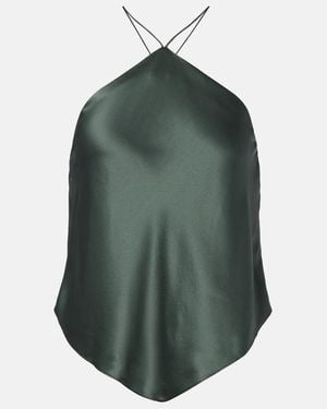The Sei Top Halter De Charmeuse De Seda - Verde