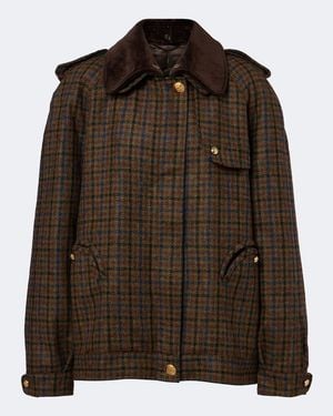 Blazé Milano Chausie Checked Virgin Wool Jacket - Brown