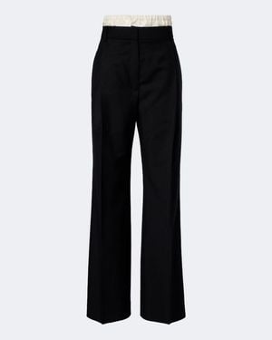Rohe Wool And Mohair Wide-Leg Trousers - Black