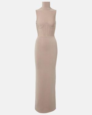 Nensi Dojaka Gwyneth Knitted Corset Maxi Dress - White