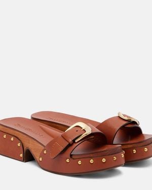 Zimmermann Alight Leather Mules - Brown