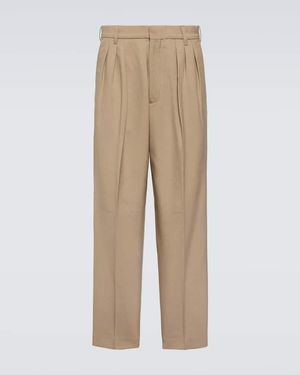 KENZO Gerade Hose Aus Schurwolle - Natur