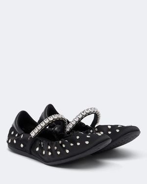 Jimmy Choo Verzierte Ballerinas Jade Aus Satin - Schwarz