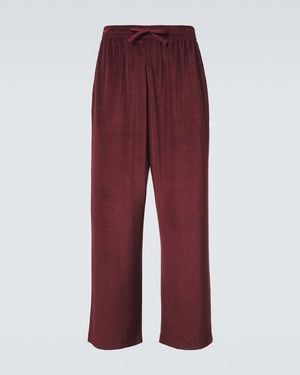 Gucci Silk-Blend Jersey Joggers - Red