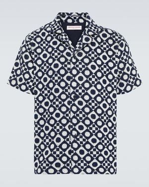Orlebar Brown Howell Printed Cotton Terry Shirt - Blue