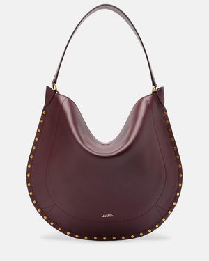Isabel Marant Oskan Medium Leather Shoulder Bag - Purple