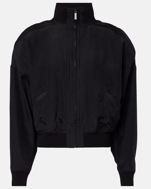 Gucci Jacke Aus Seidenpopeline - Schwarz