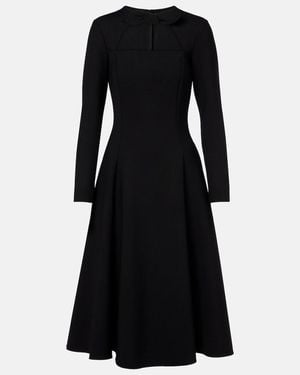 Oscar de la Renta Cutout Wool-Blend Cocktail Dress - Black
