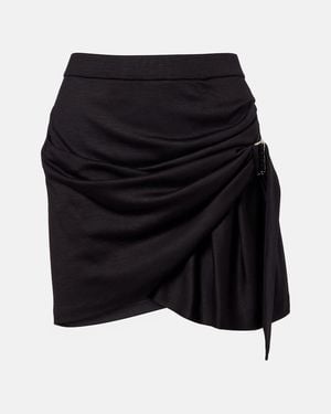 Isabel Marant Rosaria Draped Virgin Wool Miniskirt - Black