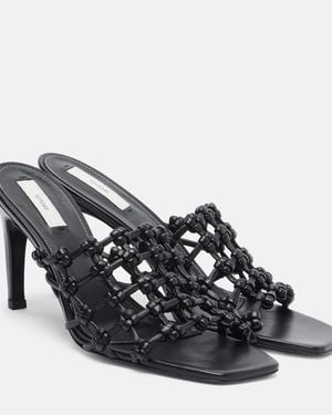 TOTEME Woven Leather Sandals - Black