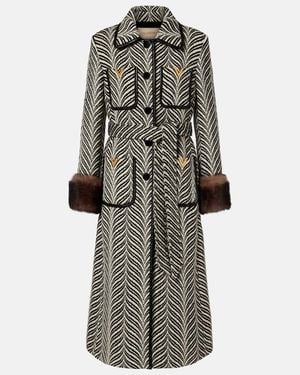 Valentino Mantel Vgold Aus Einem Wollgemisch Mit Shearling - Grau