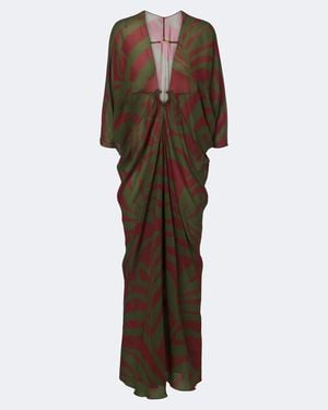 Johanna Ortiz Printed Georgette Kaftan - Brown