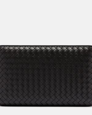 Bottega Veneta Clutch Agenda Aus Leder - Schwarz