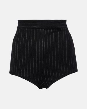 Alex Perry Pinstripe High-Rise Shorts - Black
