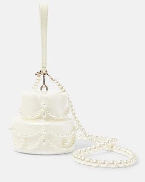 Simone Rocha Clutch Cake con perle bijoux - Neutro