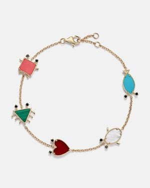 Yvonne Léon Petits Personnages 9Kt Bracelet With Gemstones - Metallic