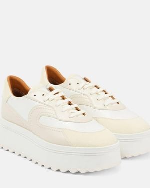 Robert Clergerie Awake Suede Platform Trainers - White