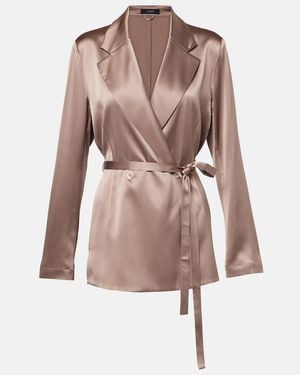 JOSEPH Joubert Silk Satin Jacket - Brown