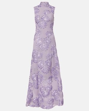 chinese dress ladies Sunflower Light Blue Mesh Maxi Dress - US 12 main image 0