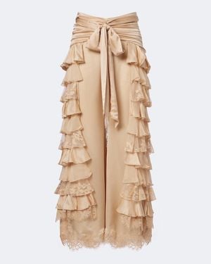 Zimmermann Pantalones Anchos Valiant De Chifon De Seda - Neutro
