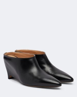 Maison Margiela Mules Con Cuna Heel-Less De Piel - Negro