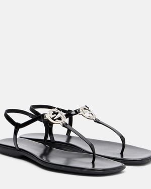 Gucci Sandalen Interlocking G Aus Lackleder - Weiß