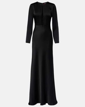 Max Mara Bird Satin Maxi Dress - Black