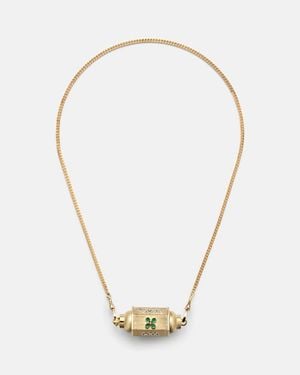 Marie Lichtenberg Good Things 18Kt Locket Necklace With Emeralds - Metallic