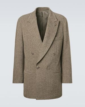 Giorgio Armani Archivio Cotton And Wool-Blend Blazer - Natural