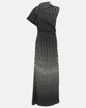 TOVE June Printed Silk-Blend Maxi Dress - Black