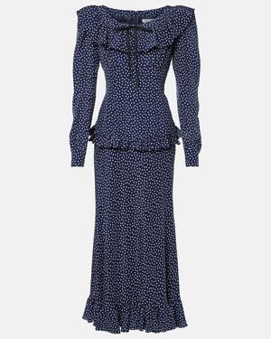 alessandra rich blue polka dot dress Alessandra Rich Polka Dot Mini Dress in Blue & White
