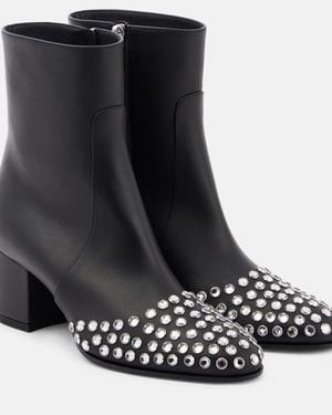 Alaïa 60 Embellished Leather Ankle Boots - Black