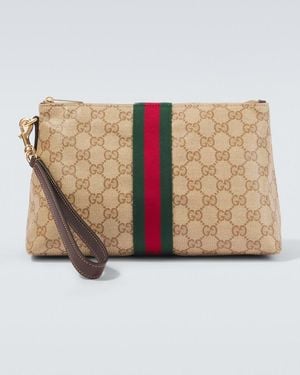 Gucci Small Gg Canvas Pouch - Natural