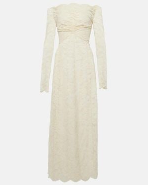 Rabanne Off-Shoulder Lace Maxi Dress - Natural