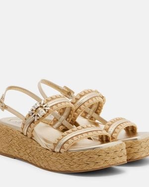 Roger Vivier Espadrille-Sandalen Summer Strass - Mettallic