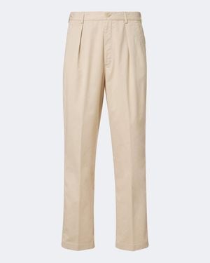 Ralph Lauren Cotton-Blend Straight Trousers - Natural