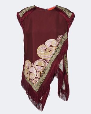 La DoubleJ Bedrucktes Top Aus Seiden-Twill - Rot