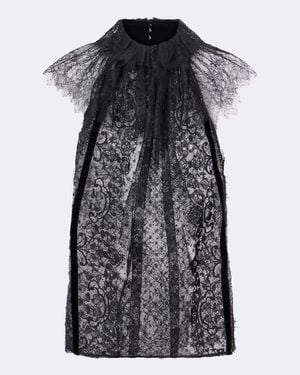 Elie Saab Sheer Lace Top - Black