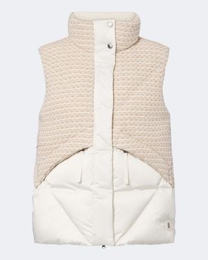 Bogner Netty Tweed-Trimmed Down Vest - Natural