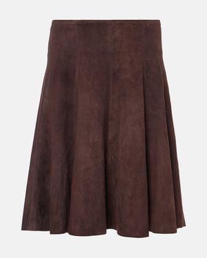 Stouls Rosalba Suede Midi Skirt - Brown