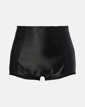 Dolce & Gabbana Satin Micro Shorts - Black