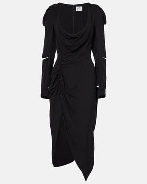 Vivienne Westwood Panther Draped Midi Dress - Black